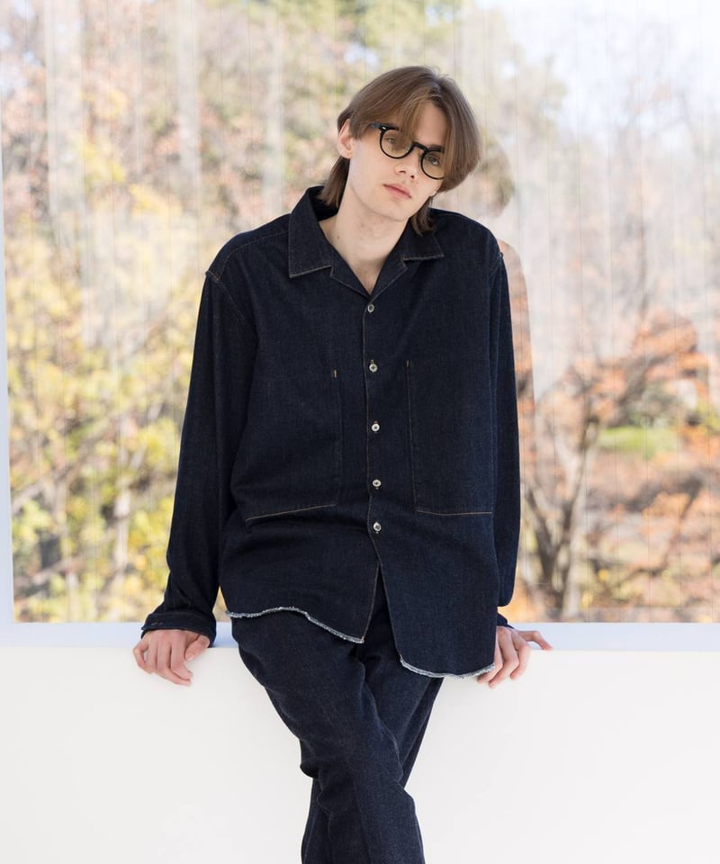 7/26発売】WASH OPEN COLLAR DENIM SHIRT JACKET Fab