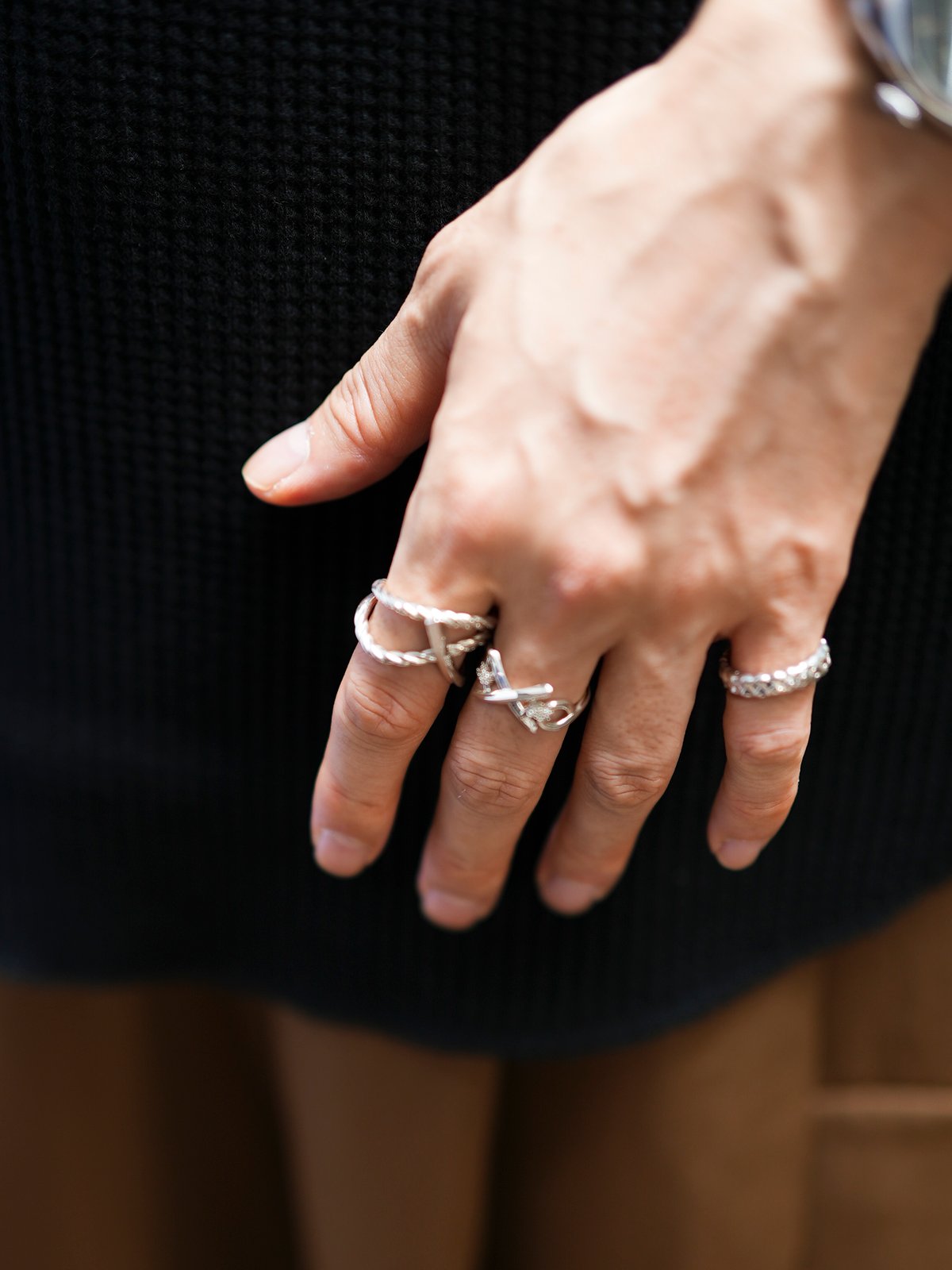 8/30発売】OX JEWELRy Interlace Silver Pinky Ring