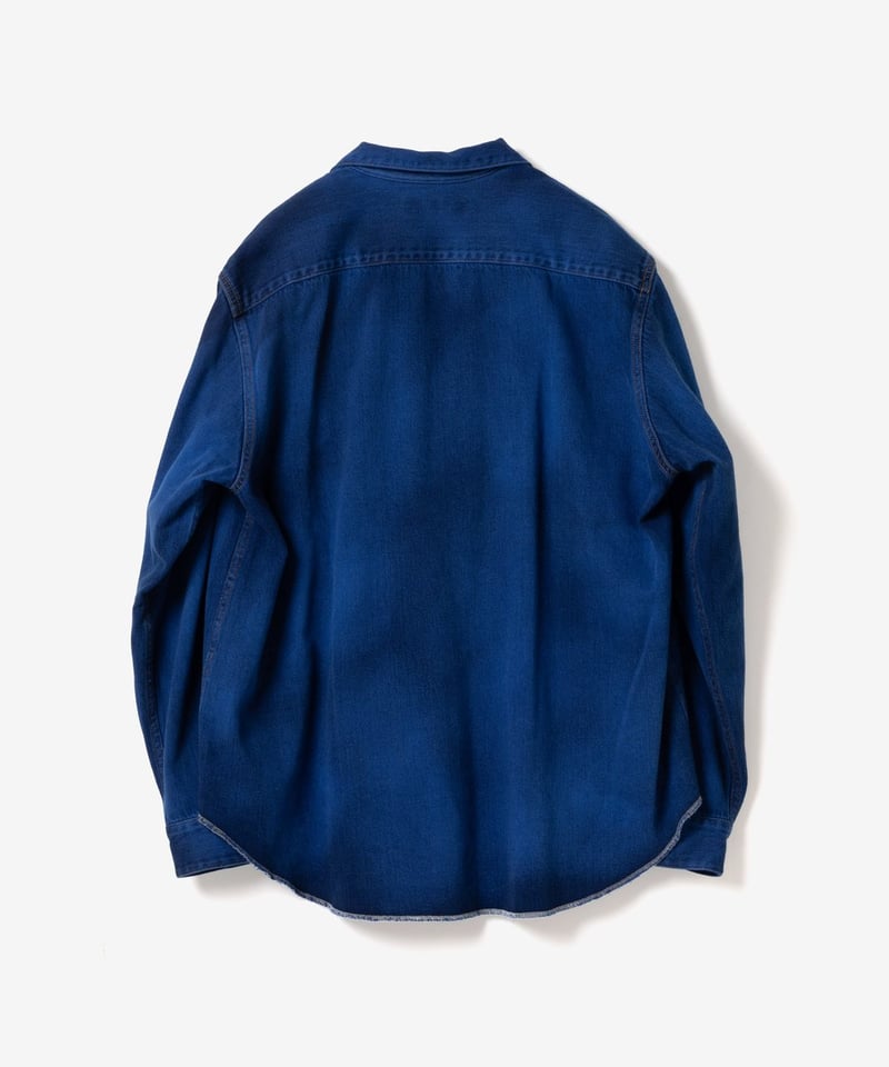 7/26発売】OVERDYED OPEN COLLAR DENIM SHIRT JACKET