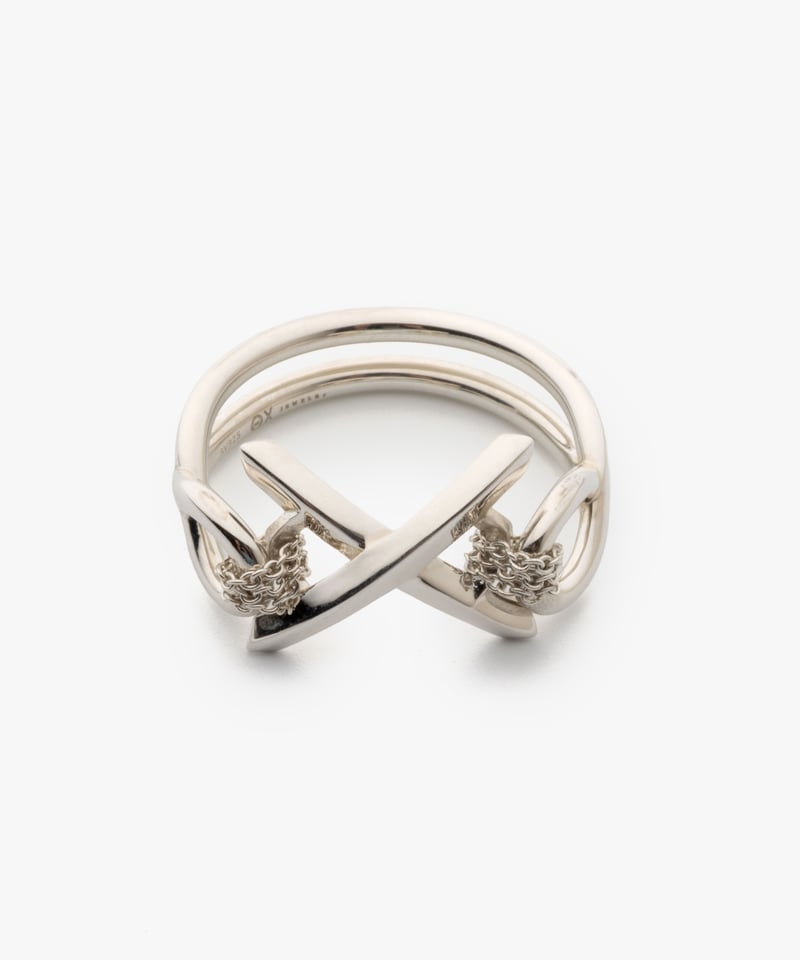 OX JEWELRy Signature “X” Link Silver Ring | MB