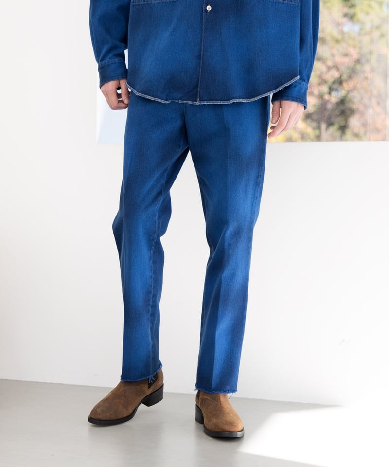 7/26発売】OVERDYED DENIM SLACKS Fabric by KUROKI