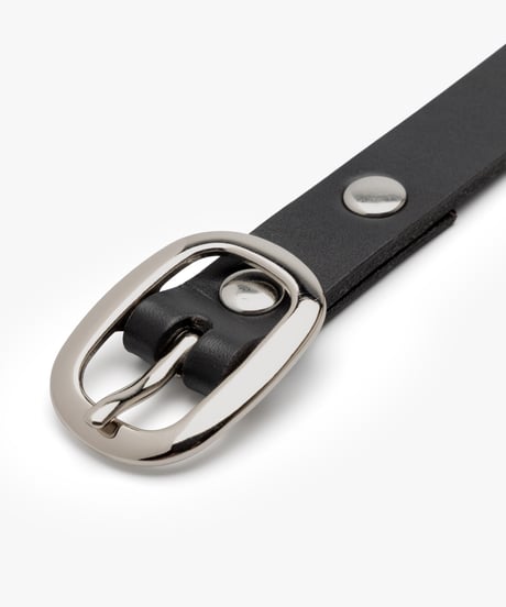 NARROW LONG VEGETABLE-TANNED STUD LEATHER BELT