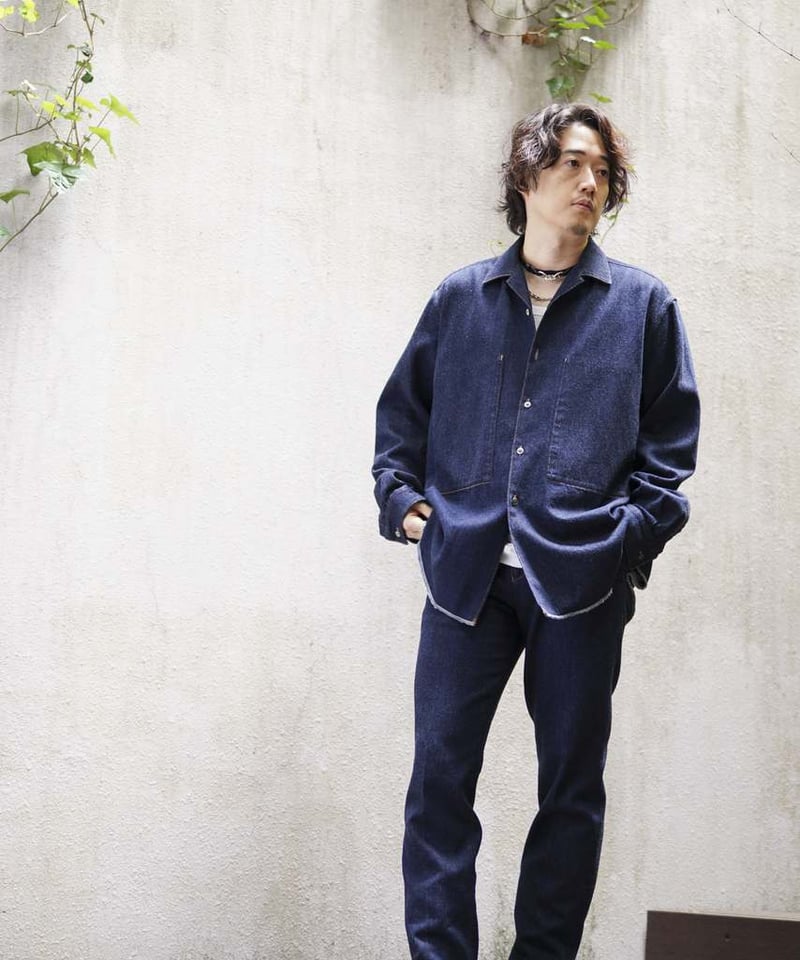 7/26発売】WASH OPEN COLLAR DENIM SHIRT JACKET Fab