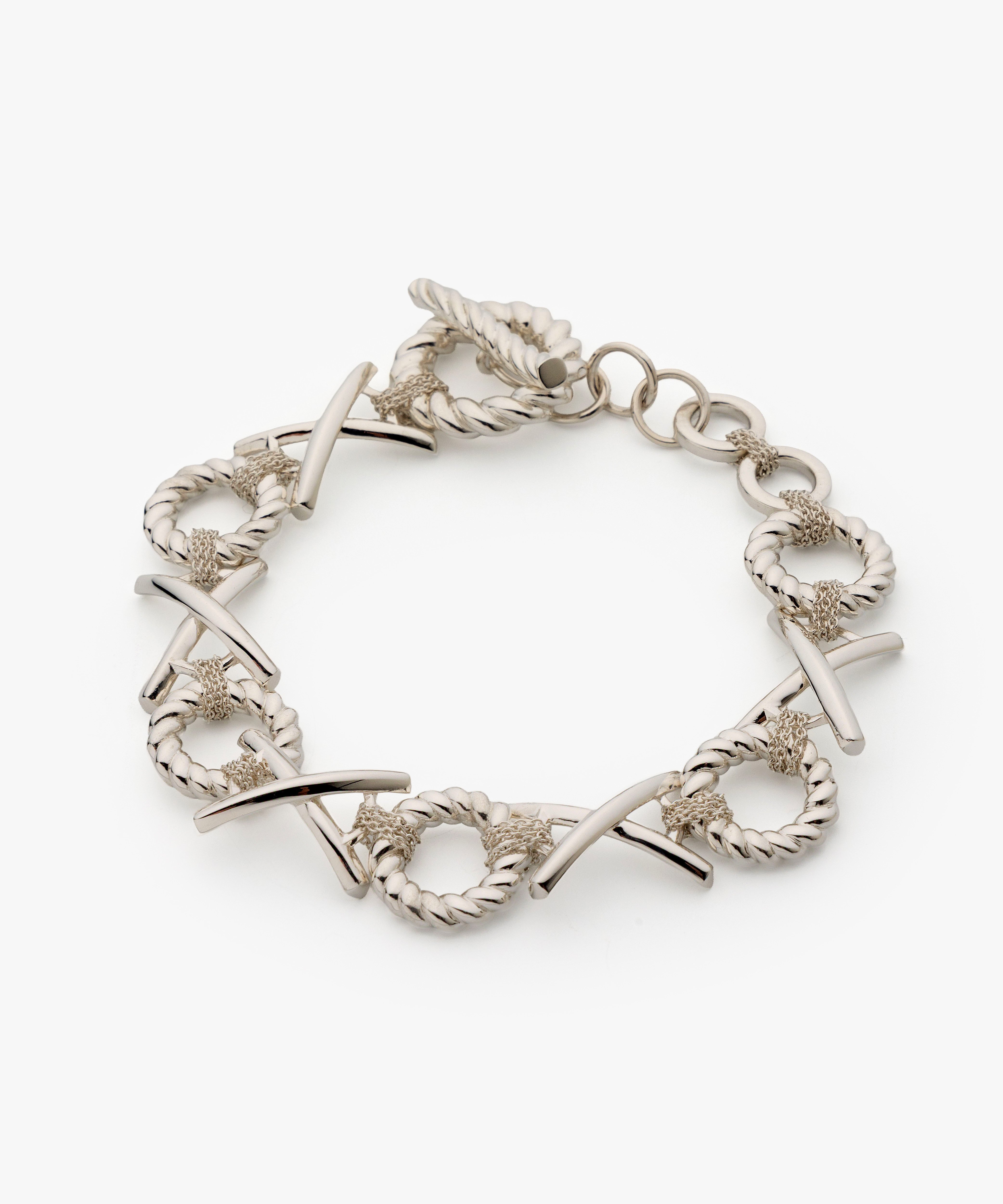 OX JEWELRy Signature “OX” Link Silver Bracelet