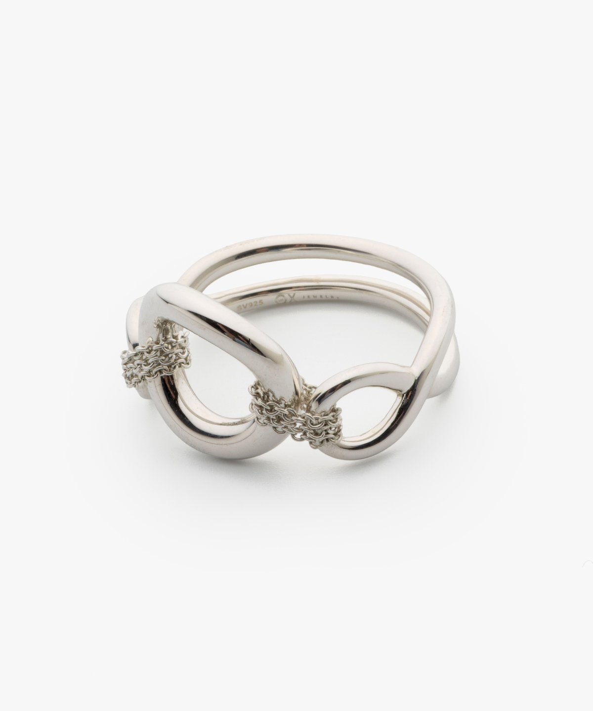 OX JEWELRy Signature “O” Link Silver Ring | MB