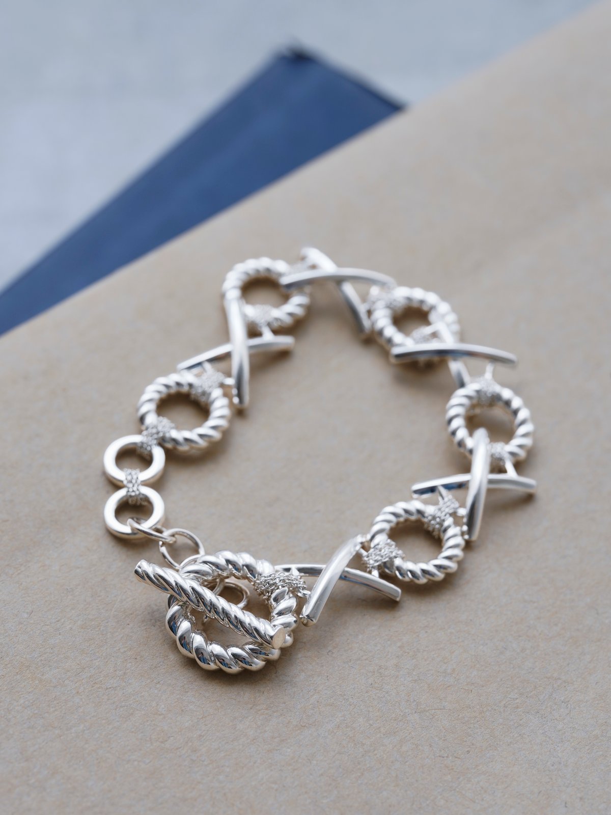 OX JEWELRy Signature “OX” Link Silver Bracelet
