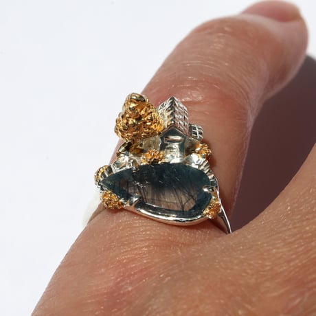 "roca ring gold" ブルートルマリンインクォーツ