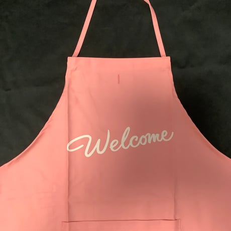 [🌟新発売] ADULT  APRON   ”welcome“  (生成りロゴ)PINK  COLOR