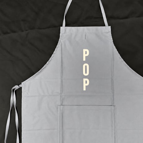 [🌟新発売　]ADULT  APRON ”POP“ APRON (生成りロゴ)GREY COLOR
