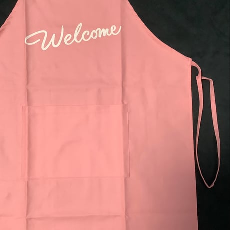 [🌟新発売] ADULT  APRON   ”welcome“  (生成りロゴ)PINK  COLOR