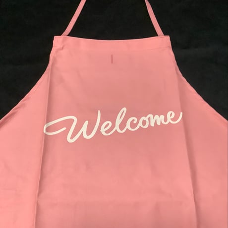 [🌟新発売] ADULT  APRON   ”welcome“  (生成りロゴ)PINK  COLOR