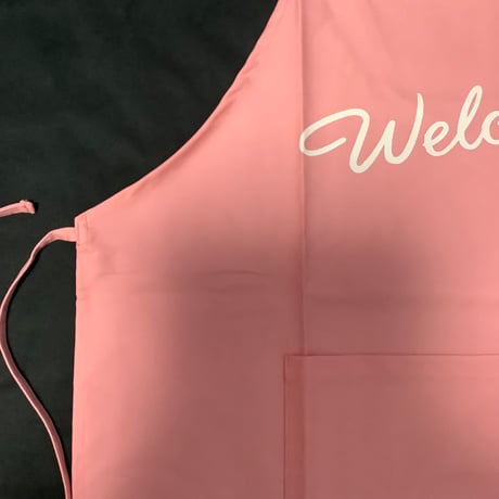 [🌟新発売] ADULT  APRON   ”welcome“  (生成りロゴ)PINK  COLOR