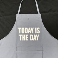 [🌟新発売　]ADULT  APRON ”TODAY IS THE DAY“ APRON (生成りロゴ)GREY COLOR