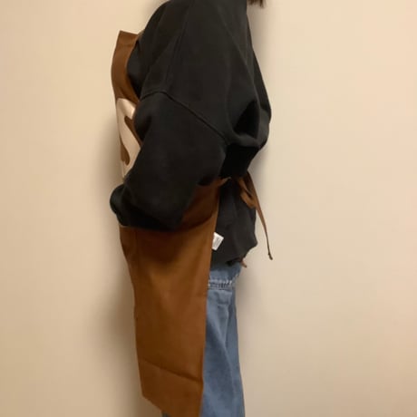 ADULT APRON  “YES” ※生成りロゴ　“BROWN COLOR ※裏にはNO THANK  YOUのプリントがあります。