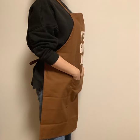 ADULT APRON  “YES！ GOOD JOB！” ※生成りロゴ　“BROWN COLOR