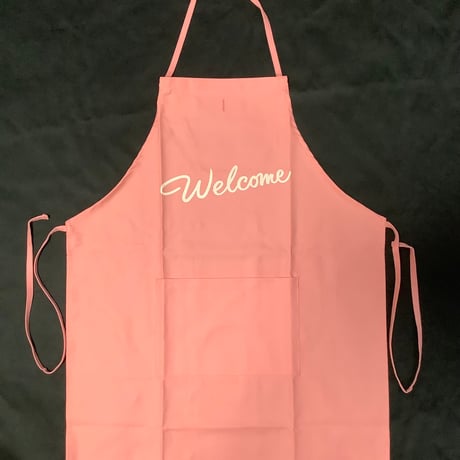 [🌟新発売] ADULT  APRON   ”welcome“  (生成りロゴ)PINK  COLOR
