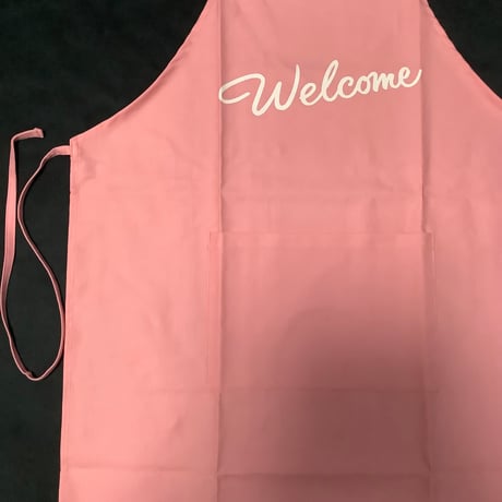 [🌟新発売] ADULT  APRON   ”welcome“  (生成りロゴ)PINK  COLOR