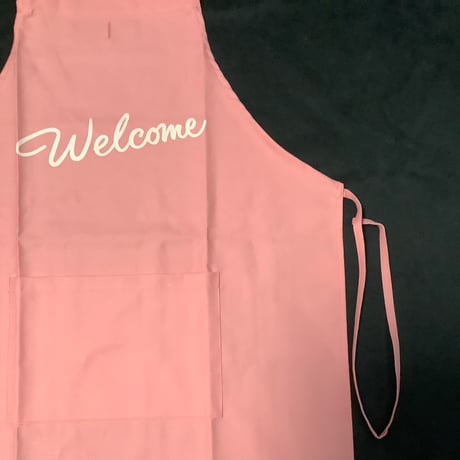 [🌟新発売] ADULT  APRON   ”welcome“  (生成りロゴ)PINK  COLOR