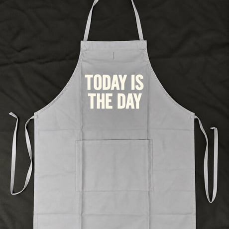 [🌟新発売　]ADULT  APRON ”TODAY IS THE DAY“ APRON (生成りロゴ)GREY COLOR