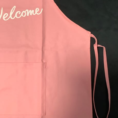 [🌟新発売] ADULT  APRON   ”welcome“  (生成りロゴ)PINK  COLOR