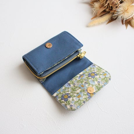 展示品【オーダー会ありがとうございました！】 花柄折りたたみ財布+おもち巾着セット