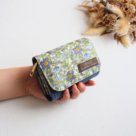 展示品【オーダー会ありがとうございました！】 花柄折りたたみ財布+おもち巾着セット