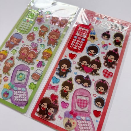 【正規品】平成はっぴーフォンステッカー／ モンチッチ（2枚セット）
