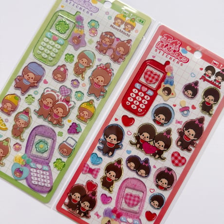 【正規品】平成はっぴーフォンステッカー／ モンチッチ（2枚セット）
