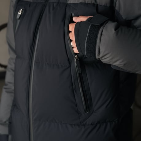 NBD防水DOWN JACKET - BLACK/GRAYコンビ