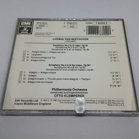 Beethoven:Symphony No.2&No.4/Otto Klemperer