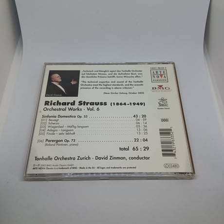 Richard Strauss: Sinfonia Domestica,Parergon /Tonhalle Orchestra Zurich,David Zinman
