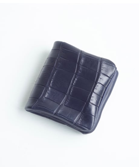 Porosus Crocodil NAVY 内縫い折財布
