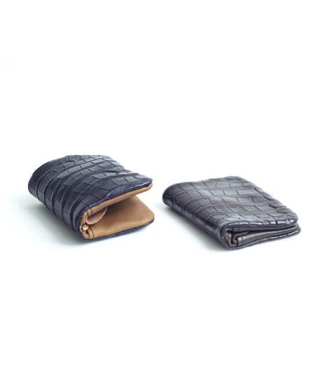 Porosus Crocodile×GUIDI CALF 内縫いカード・コインケース
