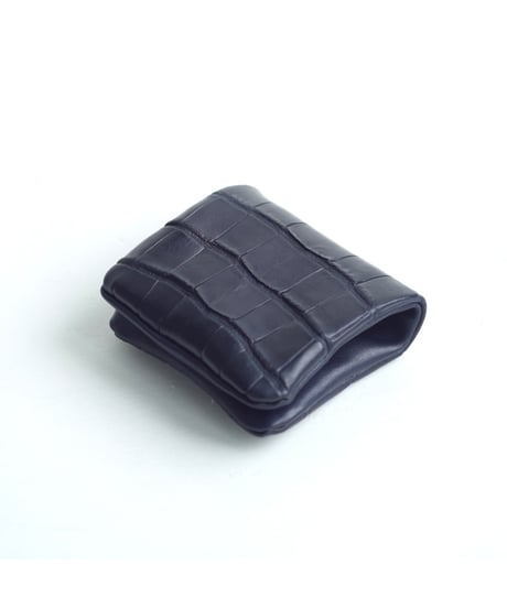 Porosus Crocodil NAVY 内縫い折財布