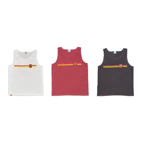 BSCRUZ CIRCLE LOGO GARMENT DYED TANK　ホワイト　クリムゾン　ペッパーブラック　LサイズXLサイズ