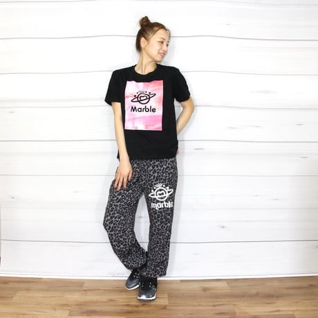 （Marble）L2609-606　レオパード柄 ロングパンツ　BLACK　LADIESM ・L