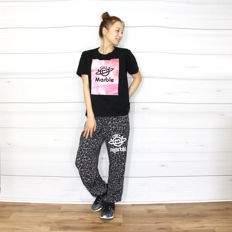 Marble）L2609-606 レオパード柄 ロングパンツ BLACK LADIESM ・