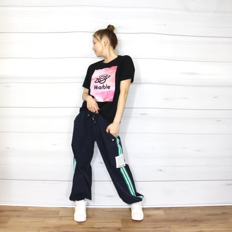 （Marble）U2609-604　ワイドロングパンツ　NAVY　UNISEX  M ・L ・XL