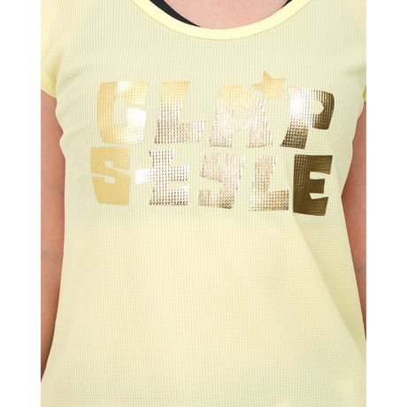 （CLAP）C-STYLE FOIL STRETCH TEE　ライトイエロー