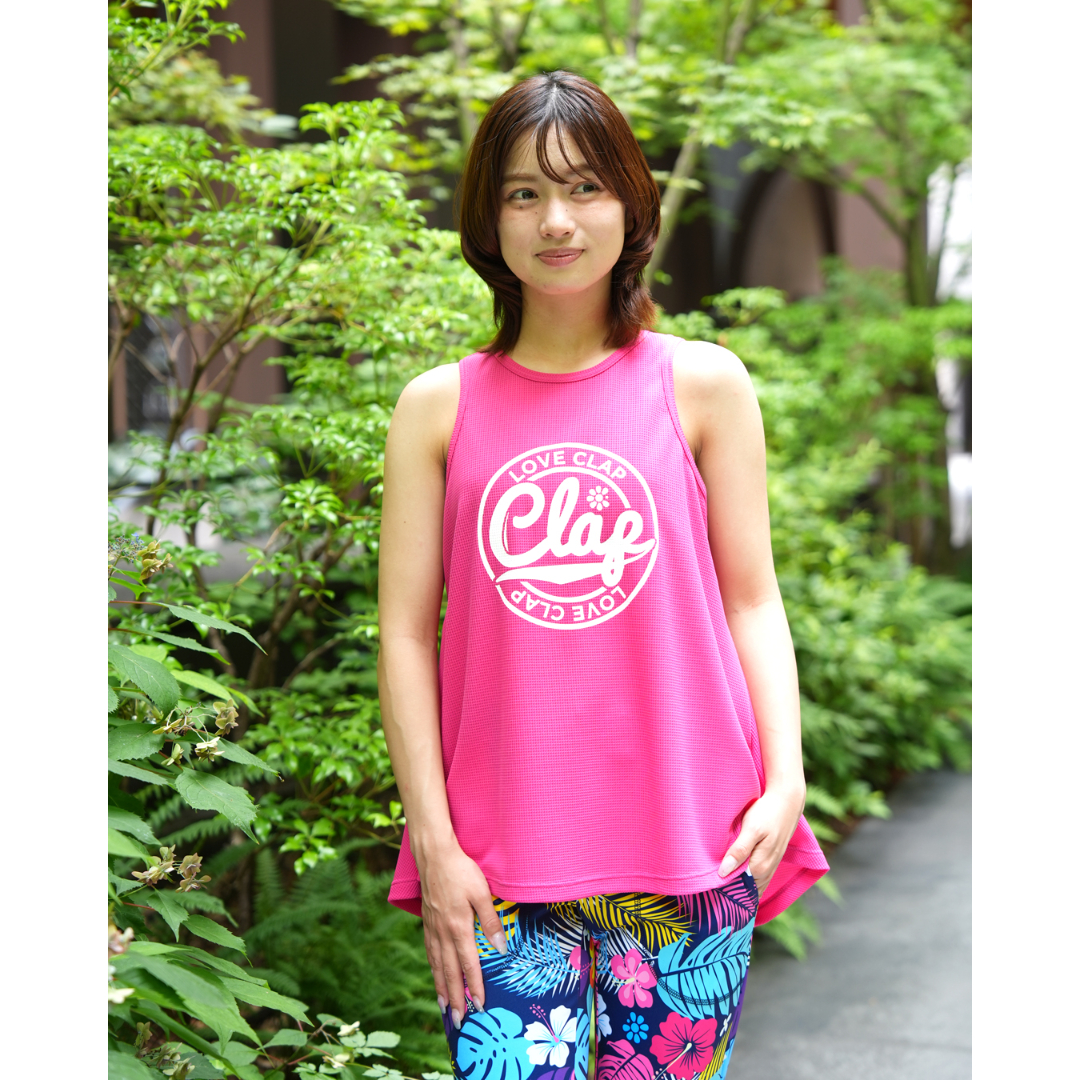 CLAP）LOVE-CLAP FLAER TANK ホットピンク | フィットネスウェアシ