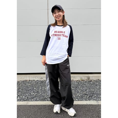 ANYTIME GIRLS 3/4 SLEEVE BASEBALL Tee　ホワイト x ネイビー　MサイズLサイズ