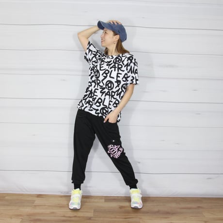 （Marble催事限定商品セール）SL2607-608　ジョガーパンツ　BLACK　レディース M・L