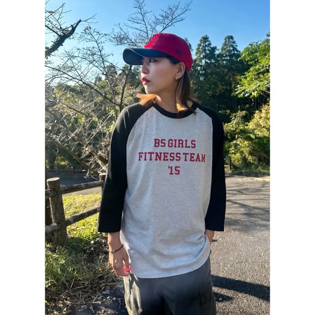 ANYTIME GIRLS 3/4 SLEEVE BASEBALL Tee　ホワイト x ネイビー　MサイズLサイズ