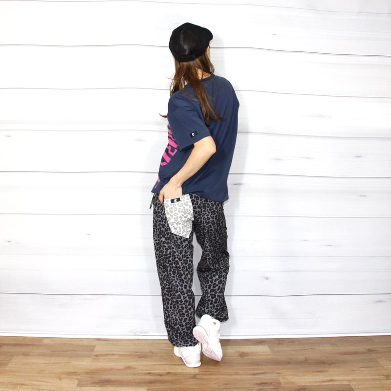 Marble）L2609-606 レオパード柄 ロングパンツ BLACK LADIESM ・
