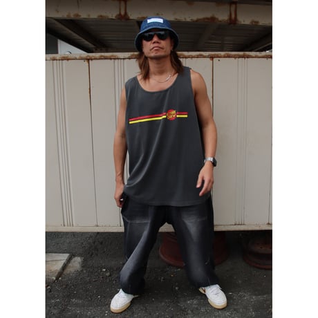 BSCRUZ CIRCLE LOGO GARMENT DYED TANK　ホワイト　クリムゾン　ペッパーブラック　LサイズXLサイズ