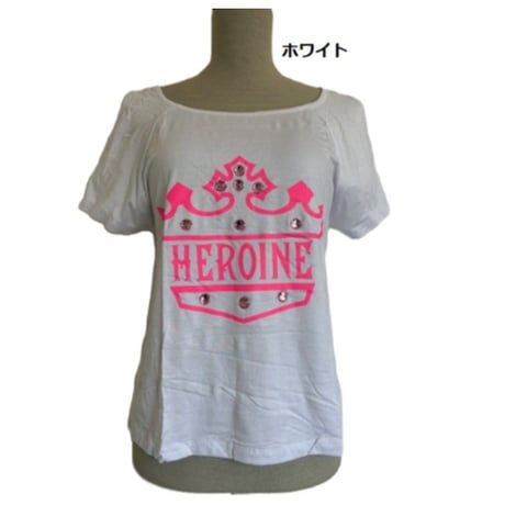 （HEROINE）H505　ピンクストーントップス7カラー　ホットレッド　ホワイト　レモン　ミスティ　アイスブルー　ネイビー　ブラック