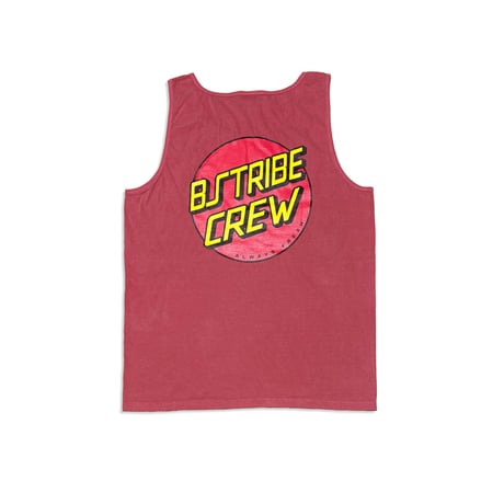 BSCRUZ CIRCLE LOGO GARMENT DYED TANK　ホワイト　クリムゾン　ペッパーブラック　LサイズXLサイズ