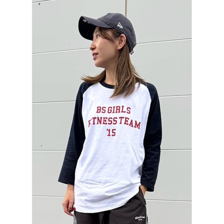 ANYTIME GIRLS 3/4 SLEEVE BASEBALL Tee　ホワイト x ネイビー　MサイズLサイズ