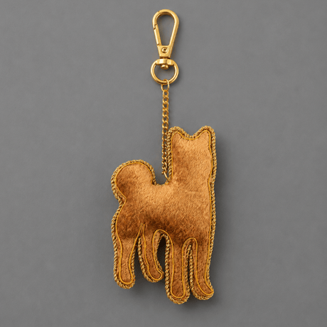 ザリ刺繍　柴犬キーホルダー