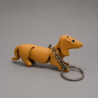 key ring / Dachshund Brown